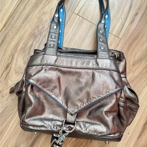 Metallic Brown Leather Women's Bag